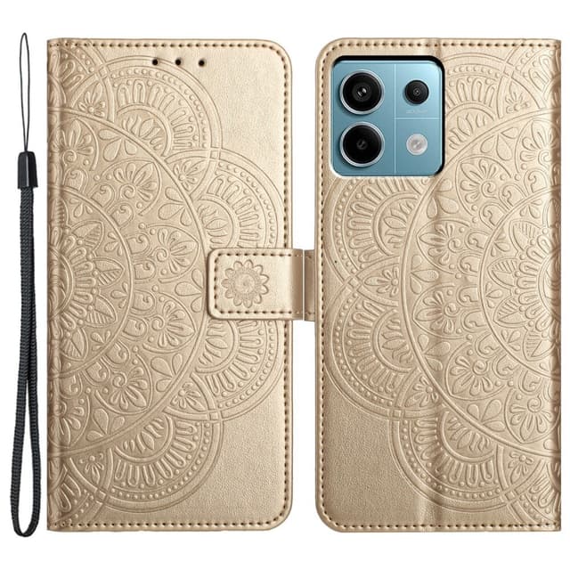 SKALO Xiaomi Redmi Note 13 Pro 5G Mandala Plånboksfodral - Guld