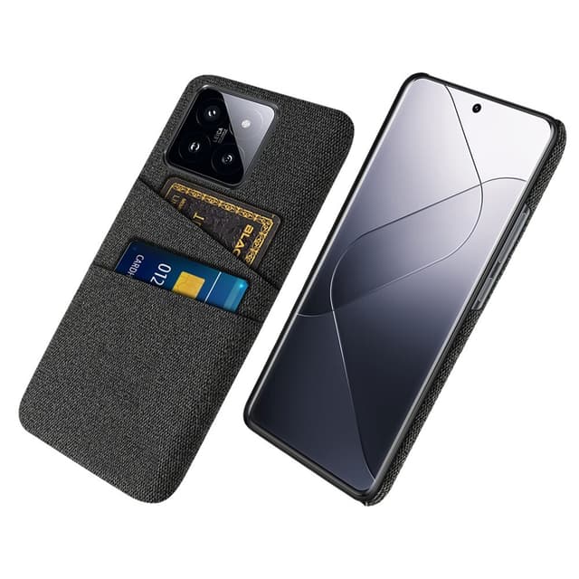 SKALO Xiaomi 14 5G Kortholder Cover i Stof - Sort
