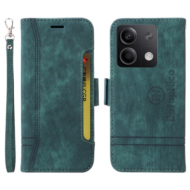 SKALO Xiaomi Redmi Note 13 5G BETOPNICE 001 Plånboksfodral i PU-Läder - Grön