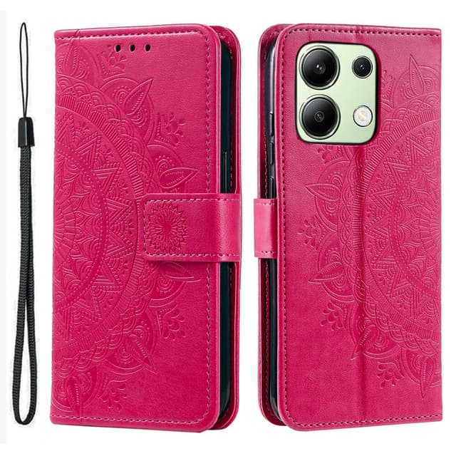 SKALO Xiaomi Redmi Note 13 4G Mandala Flip Cover - Cerise