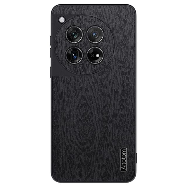 SKALO OnePlus 12 5G PU-nahka Hybridi Suojakuori - Musta