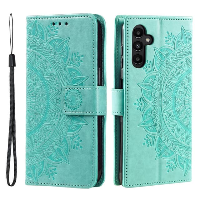 SKALO Samsung A15 4G Mandala lompakkokotelo - Turkoosi