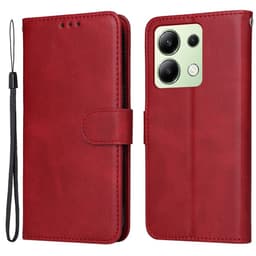 SKALO Xiaomi Redmi Note 13 4G PU-Läder Plånboksfodral - Röd