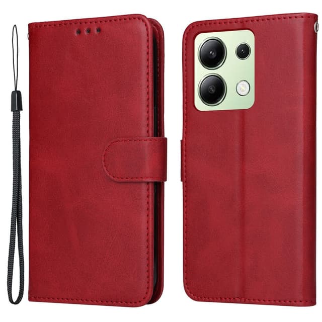 SKALO Xiaomi Redmi Note 13 4G PU-nahkainen Lompakkokotelo - Punainen