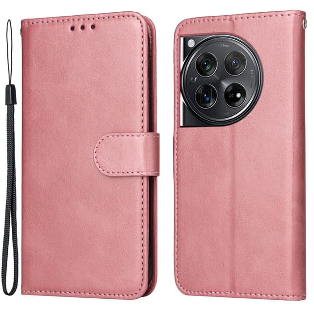 SKALO OnePlus 12 5G PU-nahkainen Lompakkokotelo - Pinkki
