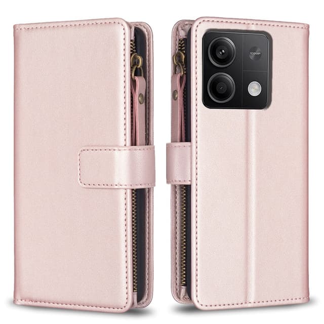 SKALO Xiaomi Redmi Note 13 4G Big Wallet 11-RUM Pungetui - Rosa guld