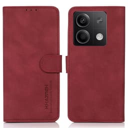 SKALO Xiaomi Redmi Note 13 5G KHAZNEH Lompakkokotelo PU-nahasta - Punainen