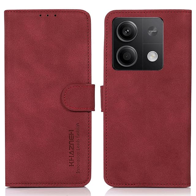 SKALO Xiaomi Redmi Note 13 5G KHAZNEH Plånboksfodral i PU-Läder - Röd