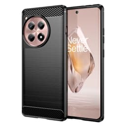 SKALO OnePlus 12R 5G Armor Carbon Iskunkestävä TPU suojakuori - Musta