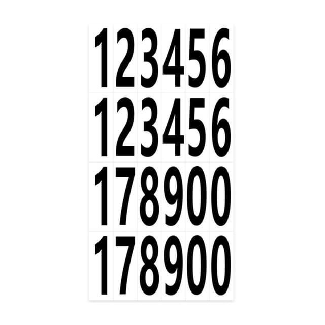 2 ark 1,25 x 3,8 cm numeriske labelklistermærker Tal