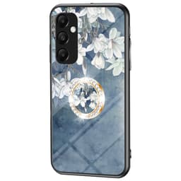 Til Samsung Galaxy A35 Hærdet Glas Etui Ring Kickstand Telefon Cover - Rose