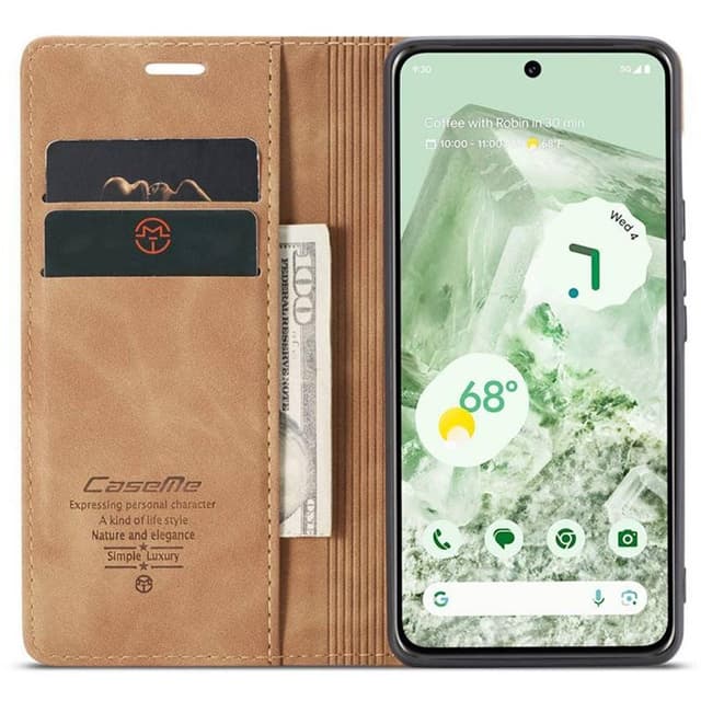 CaseMe FlipCase 013 Google Pixel 8a - Ruskea