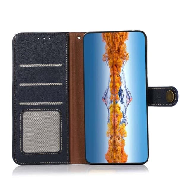 Wallet 3-kort læder RFID Sony Xperia 1 VI - Blå