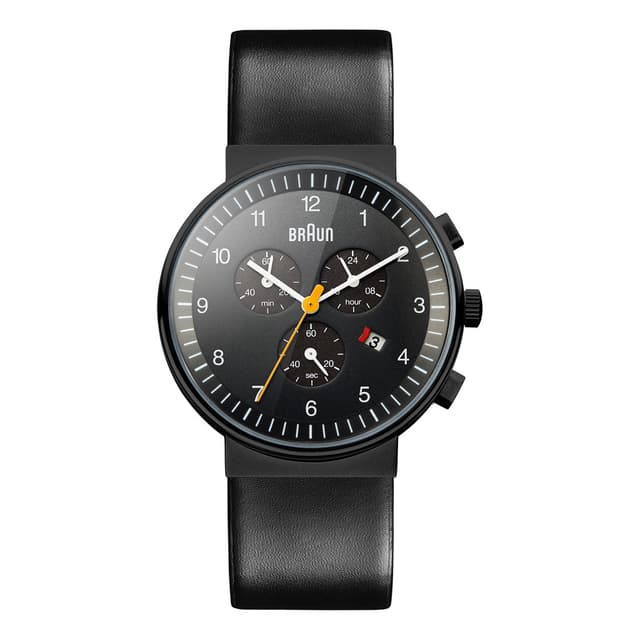 Braun klassisk chronograph ur med læderrem