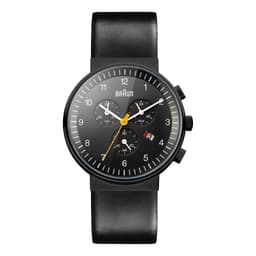 Braun klassisk chronograph ur med læderrem