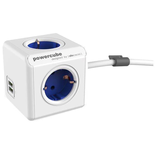 PowerCube Extended USB grenuttag 1402BLDEEUPC (blå)