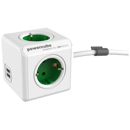PowerCube Extended USB stikdåse 1402GNDEEUPC (grå)