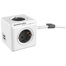 PowerCube Extended USB stikdåse 1402GYDEEUPC (grå)