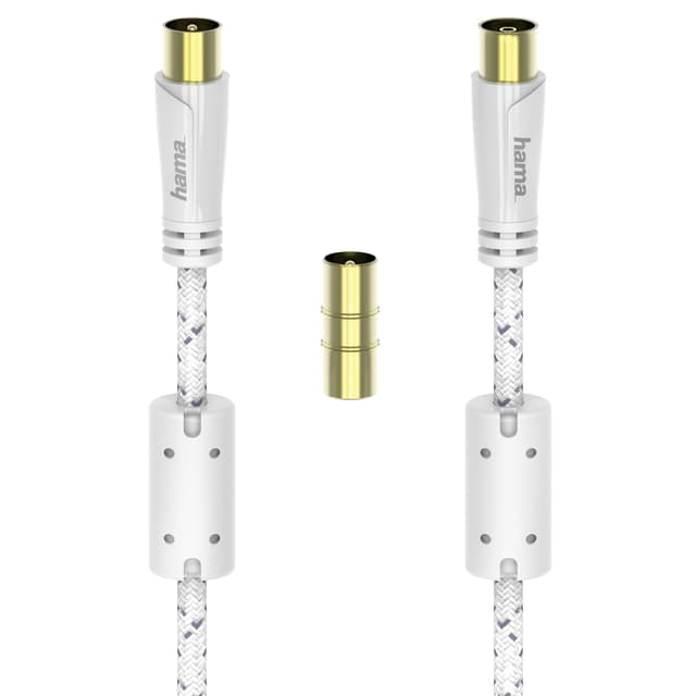 Hama antenn 120 dB kabel (vit/1,5 m)