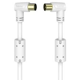 Hama koaksial antennkabel 90°, 95 dB (5 m/hvit)
