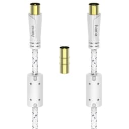 Hama antenn 120 dB kabel (vit/3 m)