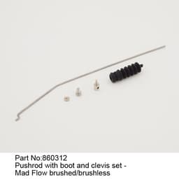 JW860312 Pushrod med boot & clevis til Mad Flow