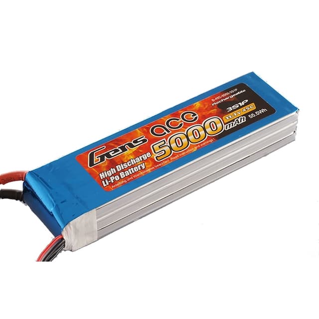 3s  5000mAh - 45C - Gens Ace T-Plug ( Deans )