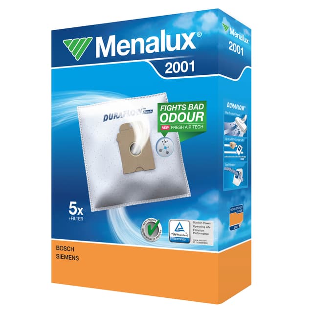 Menalux Dammsugarpåsar 2001 för Bosch och Siemens dammsugare (5 st)