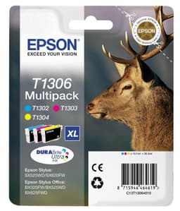 Epson blækpatroner DuraBrite Ultra T130 Cyan Magenta Gul