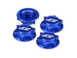 JConcepts FIN, 1/8 Serrated Wheel Nut - Blue