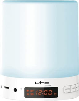 Bluetooth høyttaler med RGB Lys, FM-Radio & Ur