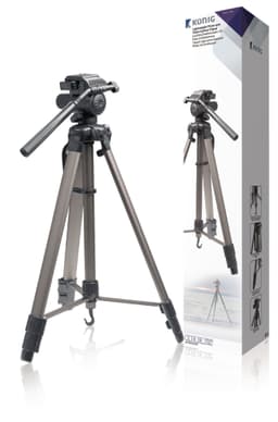 Kamera/video stativ vipbar, 161 cm. Sort/sølv