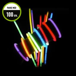 Knæklys armbånd, blandede farver, 100 stk