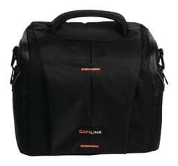 Kamera skuldertaske 220x190x120, sort/orange
