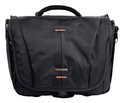 Kamera skuldertaske 330x250x140, sort/orange