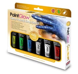 Glitter face- and body gel set