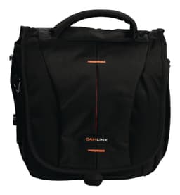 Kamera skuldertaske 230x250x140, sort/orange
