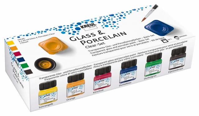 Glass & porcelain paint clear-set