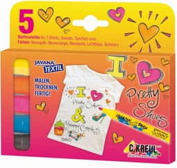 5 colorful markers for light fabrics