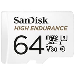 SanDisk MicroSDXC Endurance med SD adapter 64 GB minneskort
