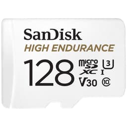 SanDisk MicroSDXC Endurance med SD adapter 128 GB minneskort