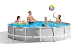 Intex prism rörpool 457x107cm (14.614l) inkl. Filterpump, säkerhetsstege