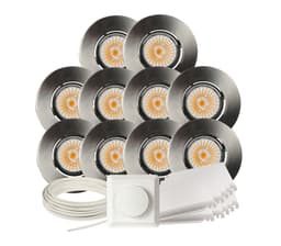 Komplett Altea Tilt LED Downlightpakke Børstet Stål 10 pk