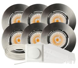 Komplett Altea Tilt LED Downlightpakke B. Stål 6 pk