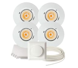 Komplett Altea Tilt LED Downlightpakke Matt Hvit 4 pk