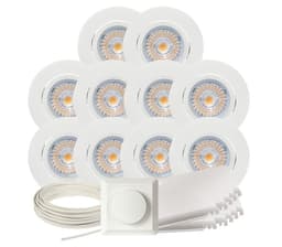 Komplett Alfa LED Downlightpakke Matt Hvit 10 pk