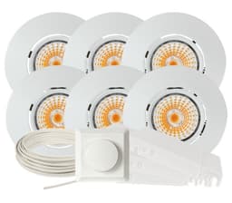 Komplett Altea Tilt LED Downlightpakke Matt Hvit 6 pk