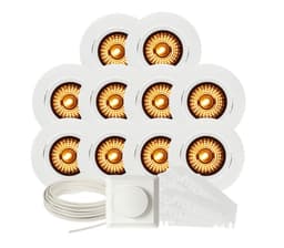 Komplett Alfa WarmDim Downlightpakke Matt Hvit 10 pk
