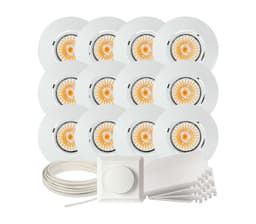 Komplett Altea Tilt LED Downlightpakke Matt Hvit 12 pk