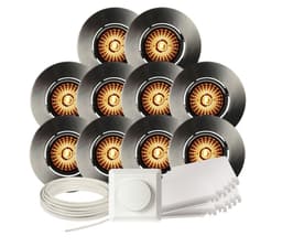 Komplett Altea Tilt WarmDim Downlightpakke Børstet Stål 10pk